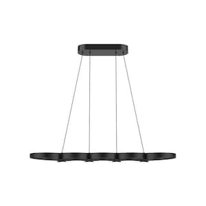 Maestro 38 in. 1 Light 35-Watt Black Integrated LED Pendant Light