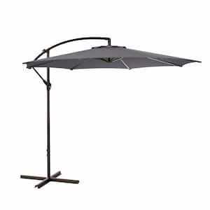 Bayshore 10 ft. Cantilever Hanging Patio Umbrella in Gray