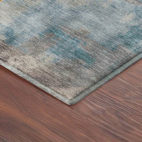 Mayfield Premium Machine Washable Abstract AMF2381 Putty 9 ft. x 12 ft. Area Rug