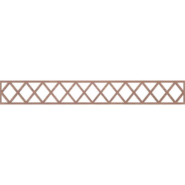 Ekena Millwork Wolford Fretwork 0.25 in. D x 46.5 in. W x 6 in. L Walnut Wood Panel Moulding