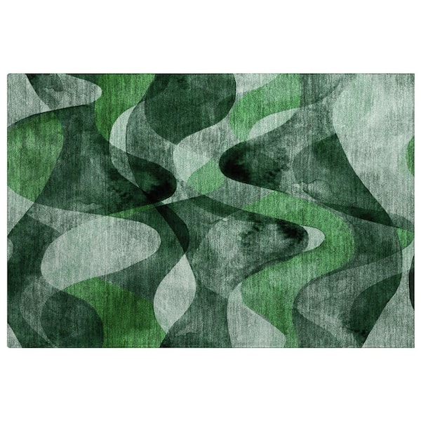 Dream Shag Premium Machine Washable Abstract ADS536 Fern 2 ft. x 3 ft. Accent Rug