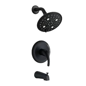 Single Handle 5-Spray Tub and Shower Faucet with 2.5 GPM in. Matte Black (Valve Included)