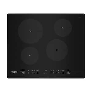 24 in. Glass Electric Induction Cooktop in Black with 4 Burner Elements for Small Space
