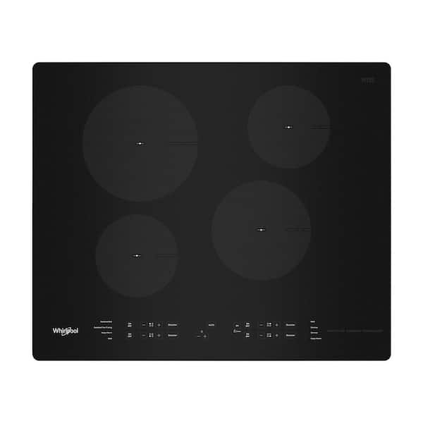 Whirlpool 24 in. Glass Electric Induction Cooktop in Black with 4 Elements for Small Space