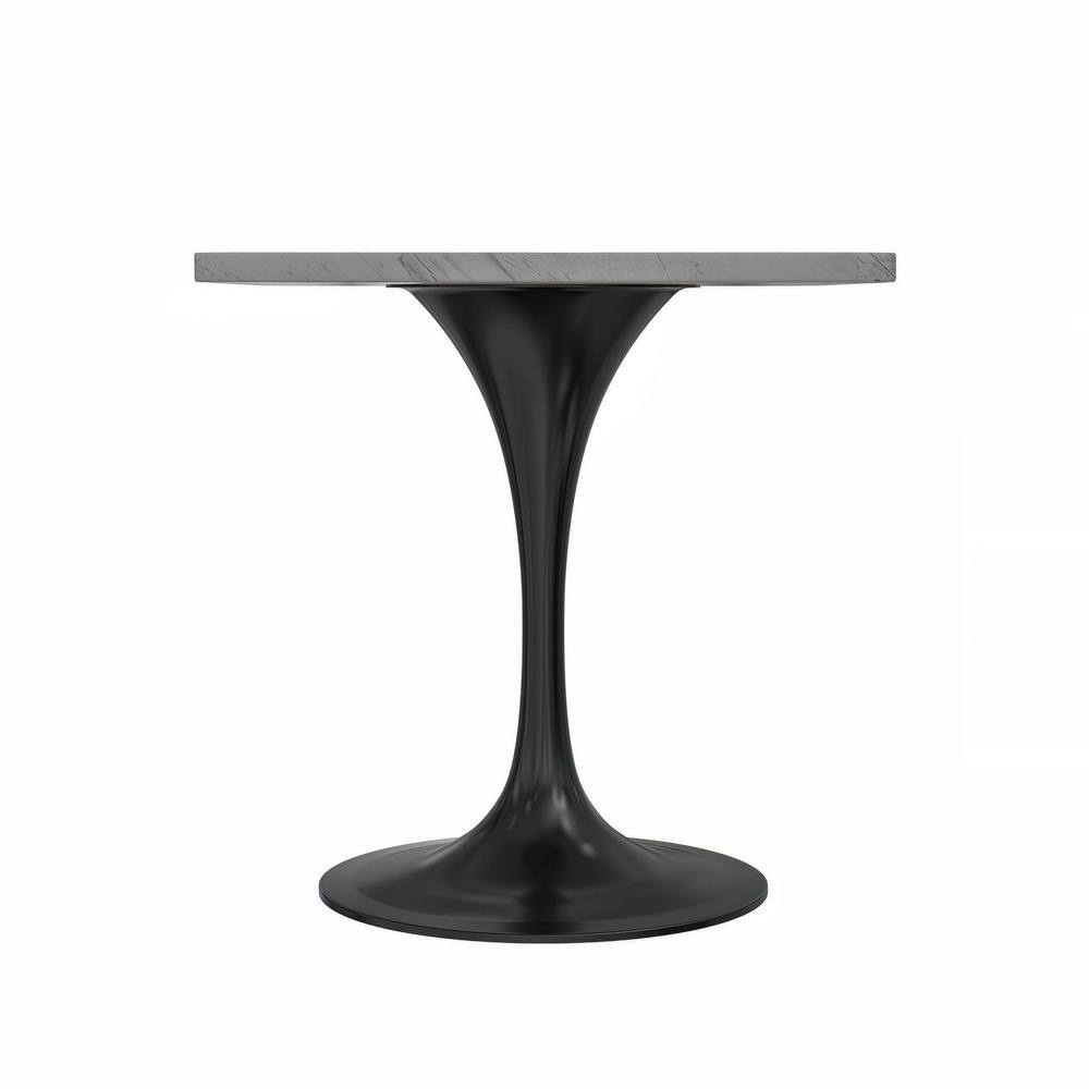 Verve 27" Square Dining Table with Black Base and Marbleized Top