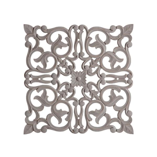 Habitat Viola Grey Square Medallion Wood Wall Art