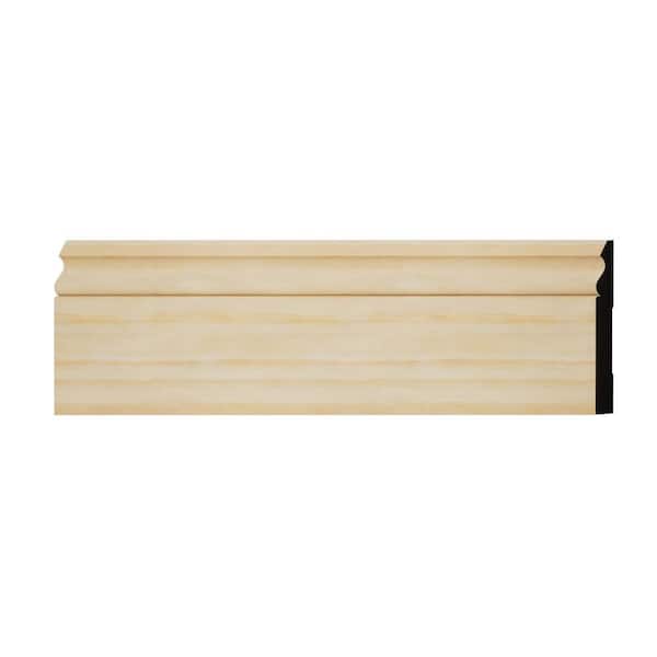 Ekena Millwork WM217 0.56 in. D x 5.25 in. W x 6 in. L Wood (Pine) Baseboard Moulding Sample