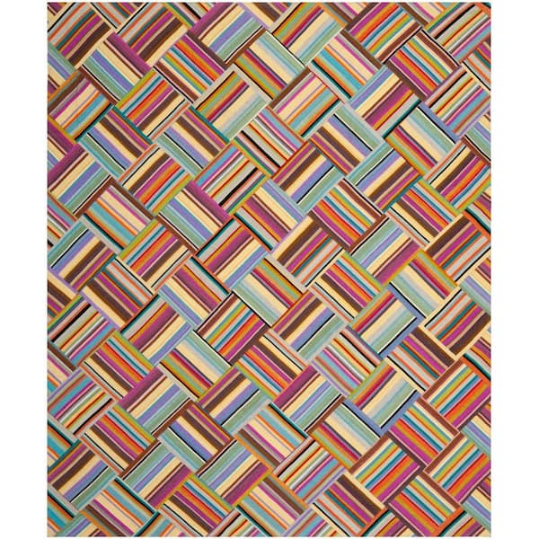 Safavieh Straw Patch Pink/Multi 8 ft. x 10 ft. Area Rug