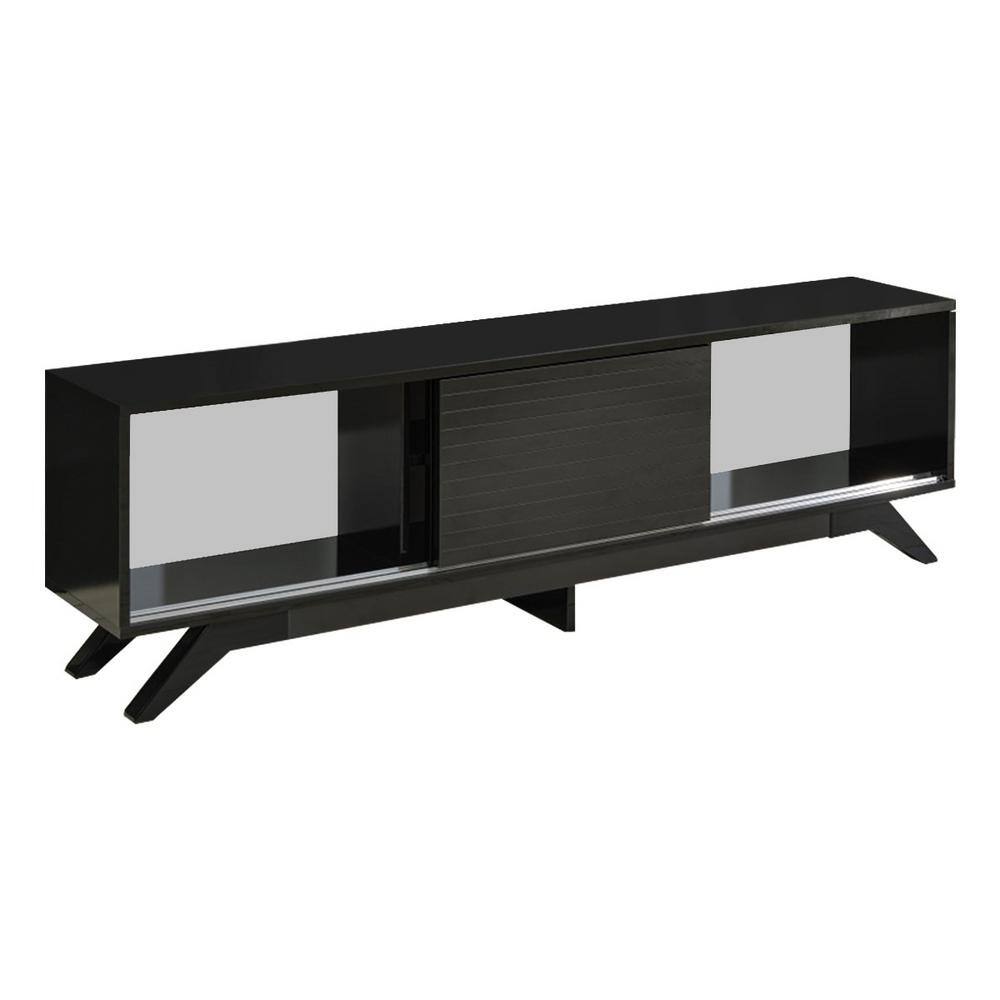 Tidoin Modern 67 in. Wood Black TV Stand with 2 Doors Fits TV's up to 70 in -  FUR-YDB0-493