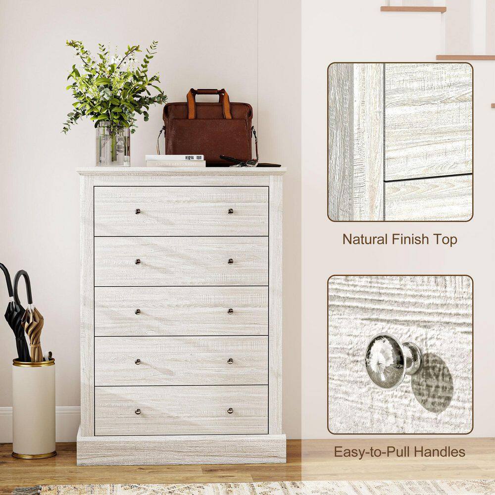 White Oak 5 Drawer 31.1 in. Dresser - thumbnail 8
