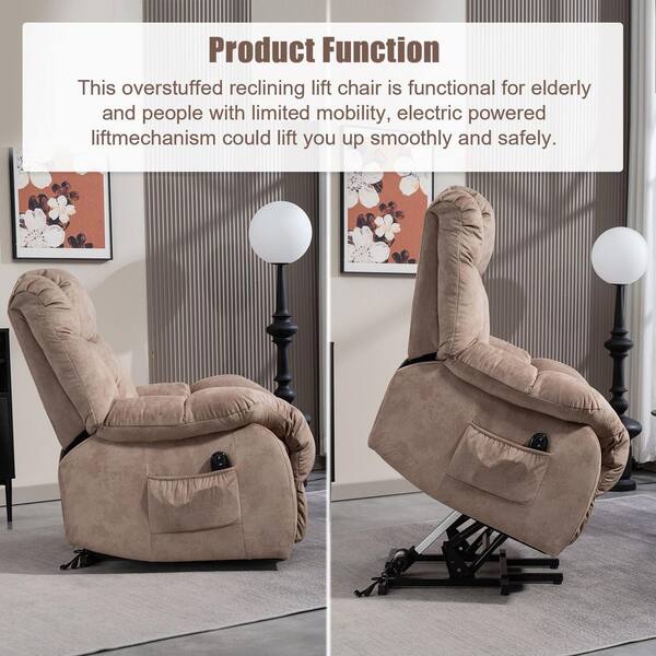 aisword Camel Upgraded Microfiber Power Lift Recliner for Elderly