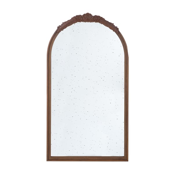 Unbranded Brown 22.8 in W x 41.9 in. H Rustic Irregular MDF Framed Mirror Bathroom Mirror