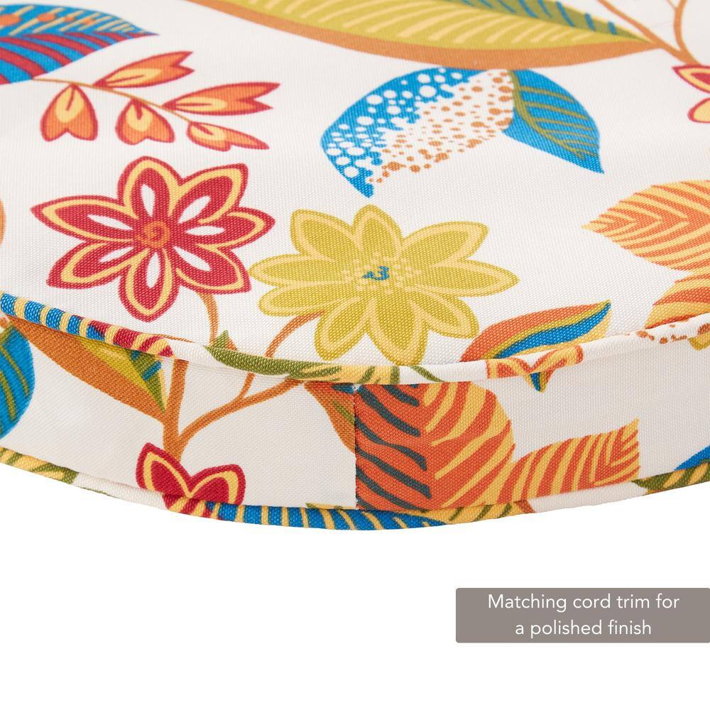 Esprit Floral 18" Round Outdoor Adirondack Chair Pad Set