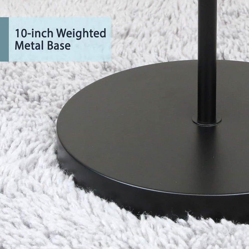 Black Metal Minimalist Industrial Floor Lamp, 70" Height