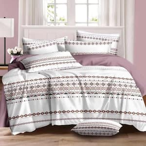 All Season Bedding 3 Piece Purple Polyester Full Size Ultra Soft Elegant Bedding Comforters set