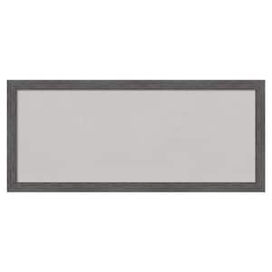 Pinstripe Plank Grey Thin Framed Grey Corkboard 32 in. x 14 in. Bulletin Board Memo Board