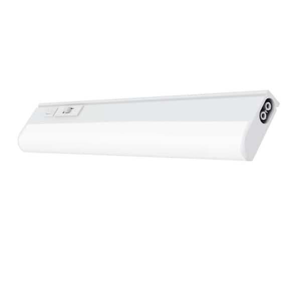 12 in. Plug-In White Integrated LED Linkable 2-Brightness Level Under Cabinet Light Task/Kitchen 5 Selectable White CCT