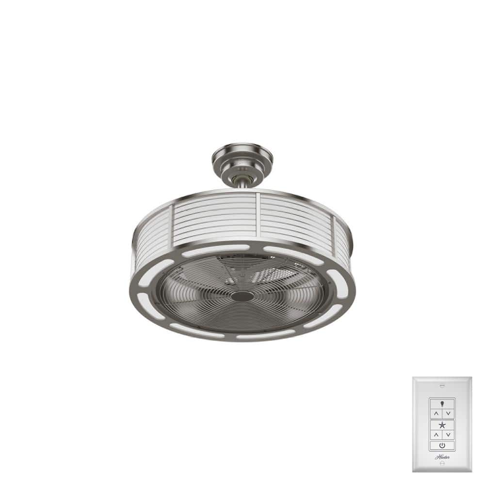 Tunley 22" Brushed Nickel LED Ceiling Fan with Wall Control