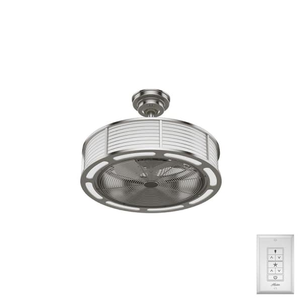 Hunter Tunley 22 in. Integrated LED Indoor Brushed Nickel Ceiling Fan with Light Kit and Wall Control