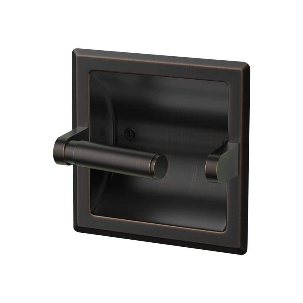 Bathroom Recessed Toilet Paper Holder Wall Mount Rear Mounting Bracket Included Oil Rubbed Bronze price history on PriceWatchPro