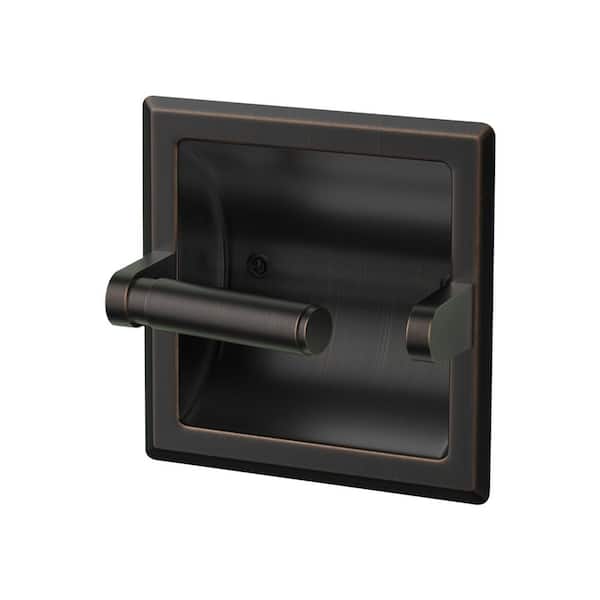 Bathroom Recessed Toilet Paper Holder Wall Mount Rear Mounting Bracket Included Oil Rubbed Bronze in Bathroom