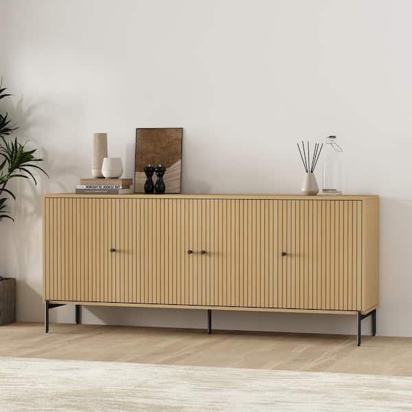 Magnolia Natural Oak MDF 70.9 in. Sideboard with Metal Legs