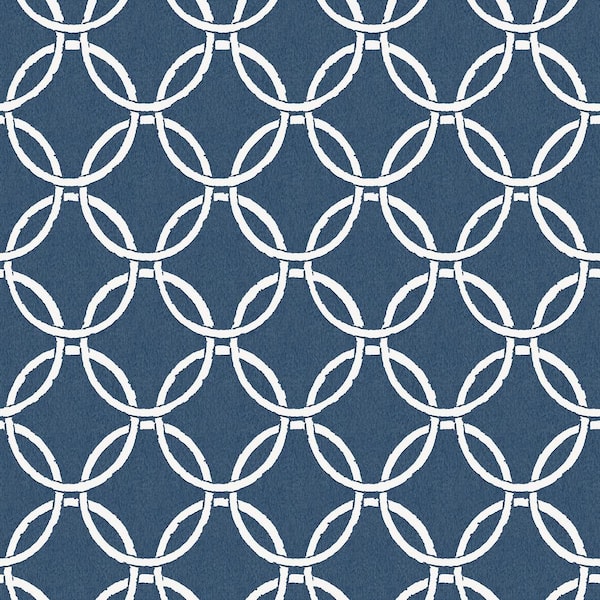 Chesapeake Quelala Navy Ring Ogee Wallpaper Sample