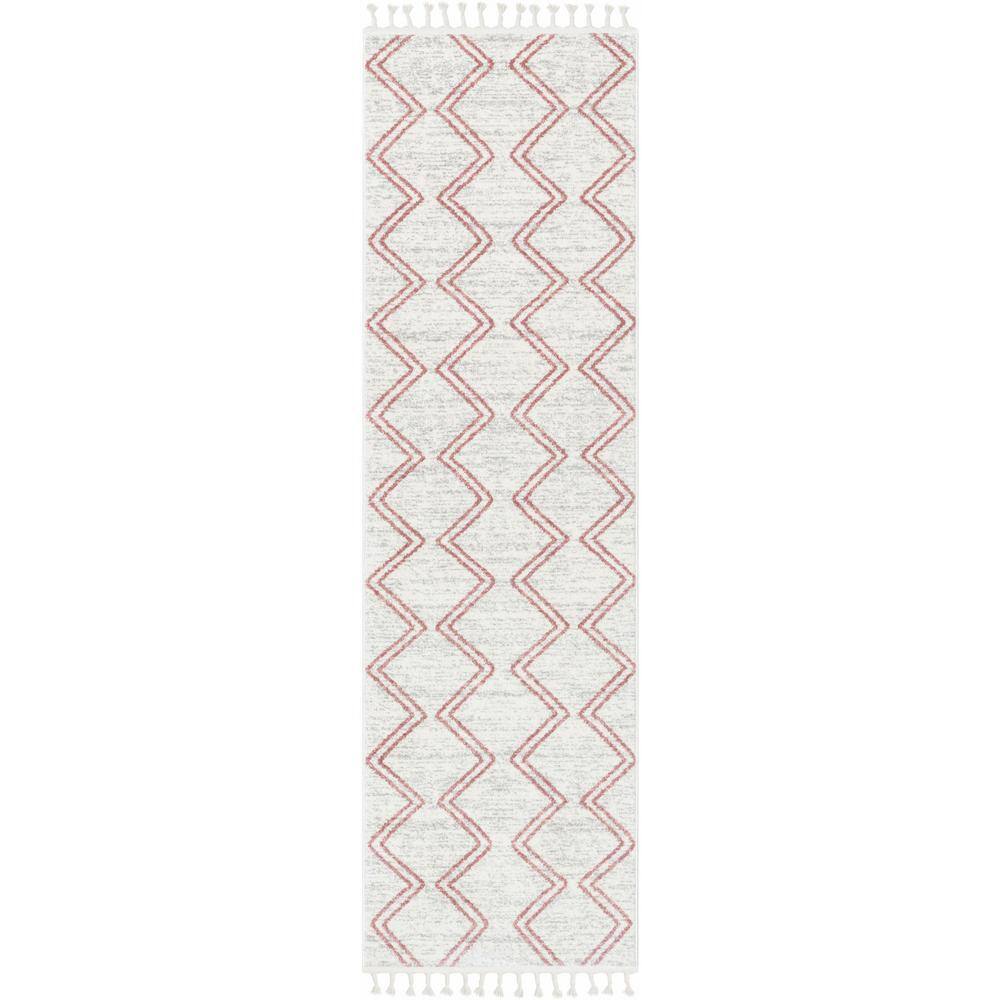Kennedy Reeve Modern Chevron Kids Pink Ivory 2 ft. 7 in. x 9 ft. 10 in. Runner Area Rug price history on PriceWatchPro