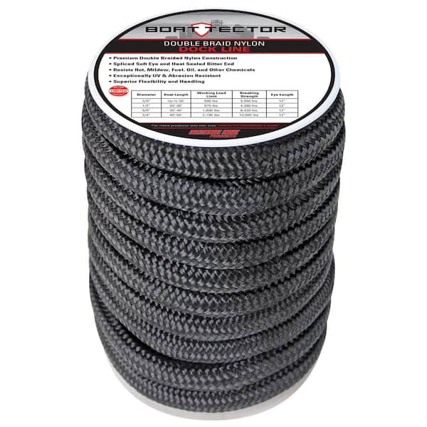 Extreme Max BoatTector Double Braid Nylon Dock Line - 3/4 in. x 40 ft.,  Black 3006.2312 - The Home Depot