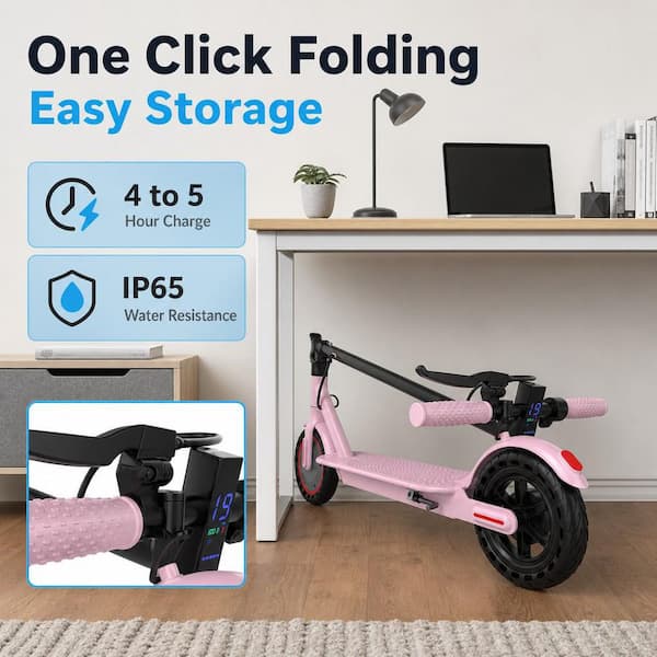 Numhew 350W High-Speed 2-Wheel Electric Scooter, Pink, 16 Miles
