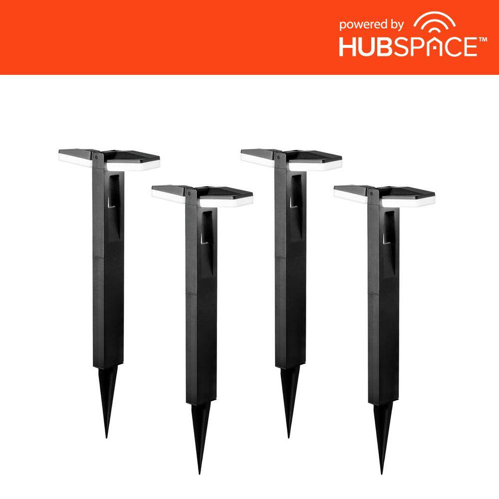 Hampton Bay Smart Low Voltage Black Plug-in Integrated LED RGBw ...