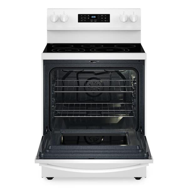 30 in. 5- Element Freestanding Electric Range in White with Air Cooking Technology
