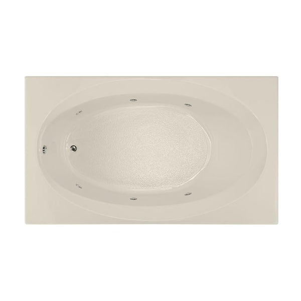 Hydro Systems Studio 72 in. Acrylic Rectangular Drop-in Whirlpool Bathtub in Biscuit