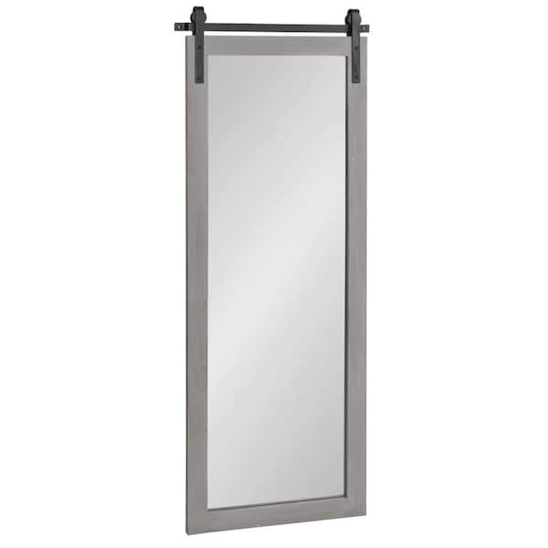 Kate and Laurel Cates 48 in. x 18 in. Classic Rectangle Framed Gray Wall Mirror