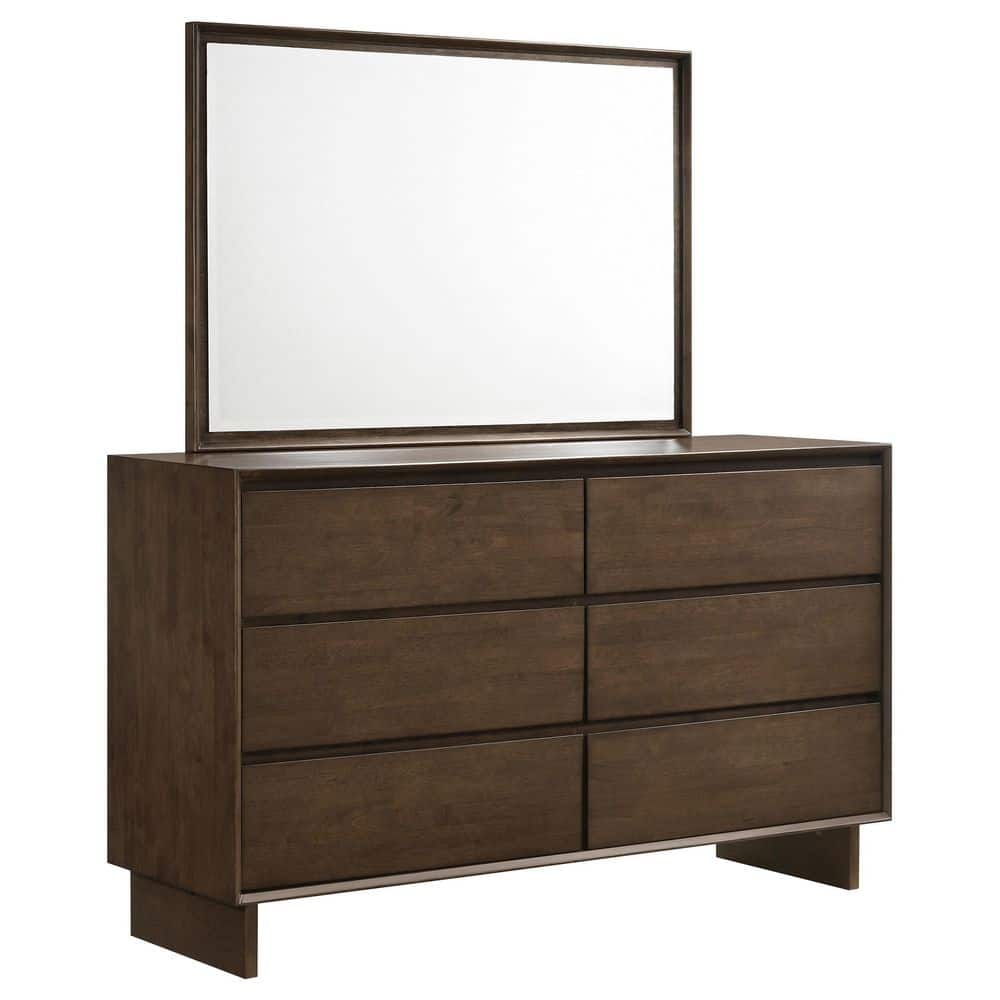 Glenwood Warm Brown 6-drawer 64 in. Dresser with Mirror price history on PriceWatchPro