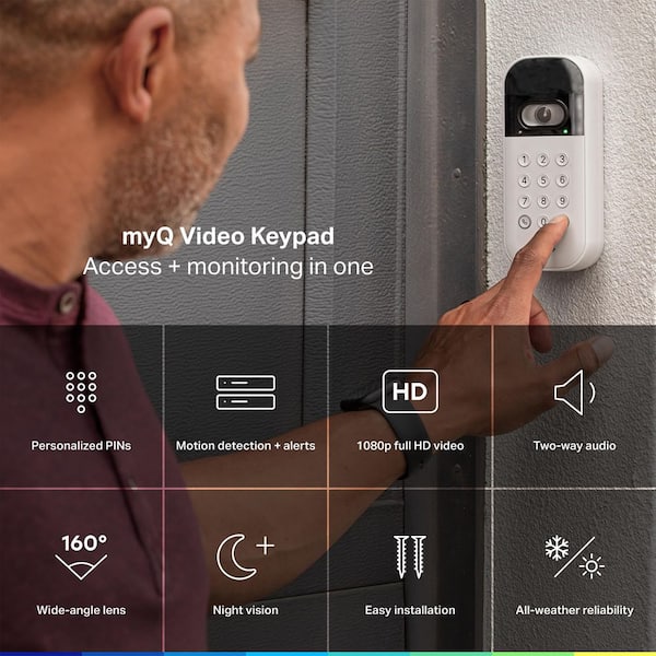 myQ Smart Wireless Garage Door Video Keypad