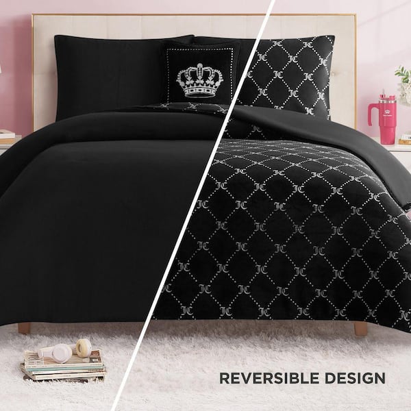 JUICY COUTURE Plush Trellis Link 4-Piece Black Geometric