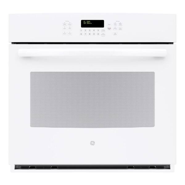 GE 30 in. 5.0 cu. ft. Single Electric Wall Oven Self-Cleaning with Steam in White