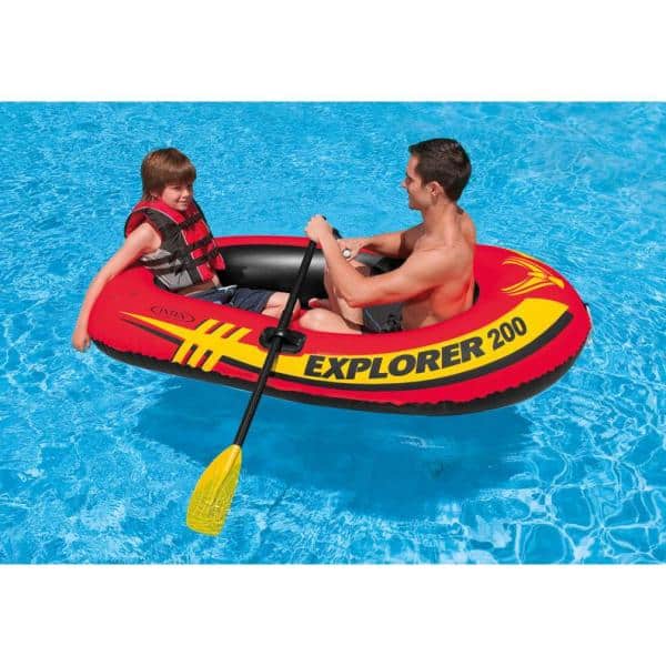 Red and Yellow Explorer 200 Inflatable 2-Person River Raft Set with 2 Oars and Pump (5-Pack)
