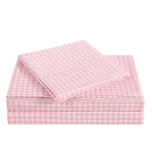 Truly Soft Everyday Gingham Pink Twin Sheet Set