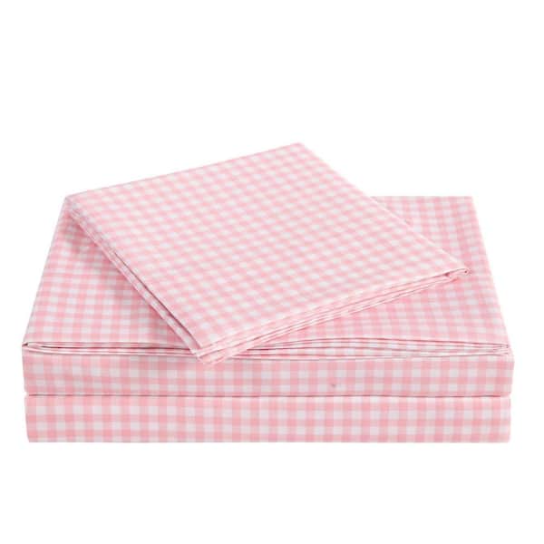 Truly Soft Everyday Gingham Pink Twin XL Sheet Set