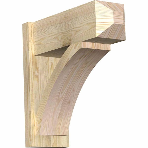 Ekena Millwork 8 in. x 22 in. x 22 in. Thorton Craftsman Rough Sawn Douglas Fir Outlooker