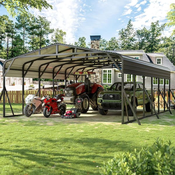 20 ft. W x 30 ft. D Metal Carport, Car Canopy and Shelter