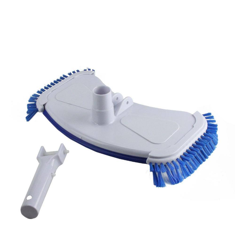 Blue and White Cast Iron Weighted Pool Vacuum Head with Side Brushes