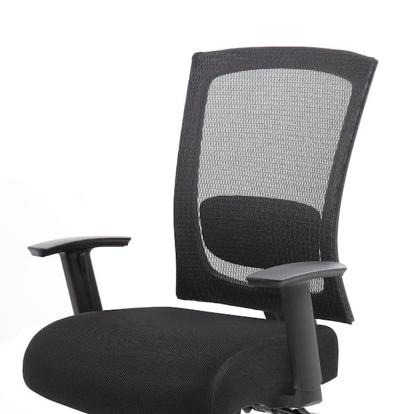 Benjara Oyo Polyester Rolling Task Chair in Black Arms BM344452