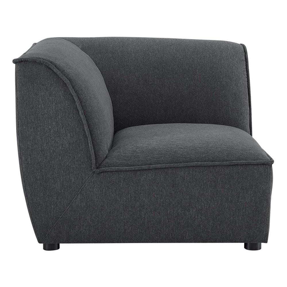 Charcoal Velvet 8-Piece Sectional Sofa with Wood Frame