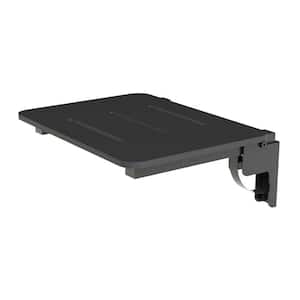 22 in. Rectangle Wall Mount Folding Shower Seat with Black Phenolic Slotted Top and Matte Black Base