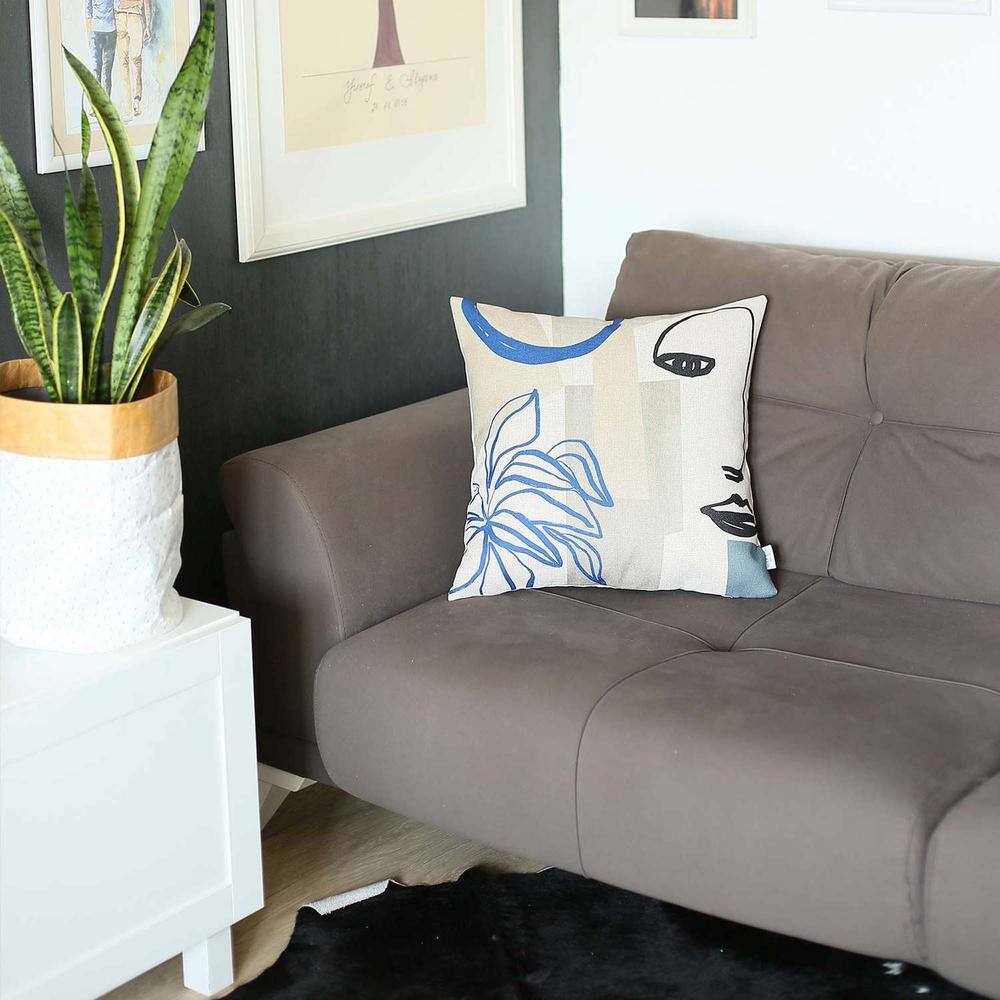 Boho-Chic Multicolor Abstract Jacquard 18" Square Pillow Cover