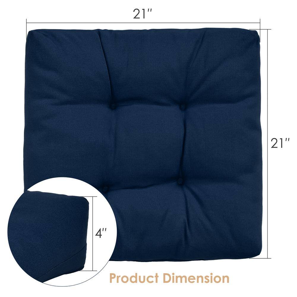 Dimension diagram showing 21x21 inch seat pad size.