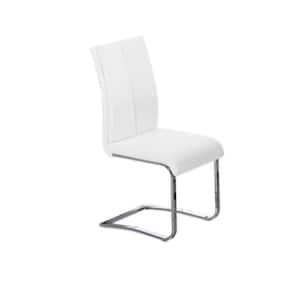Dominga White Faux Leather Side Chairs (Set of 2)